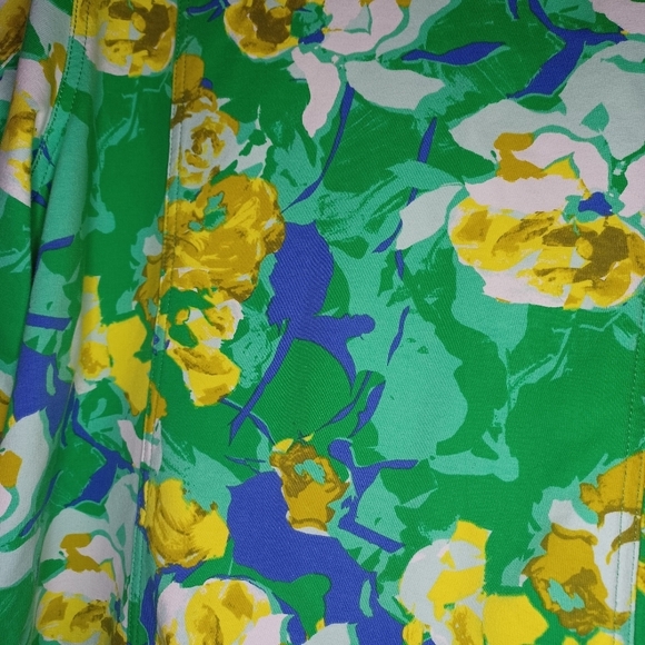 Isaac Mizrah Live green floral print spring jacket - Picture 13 of 15
